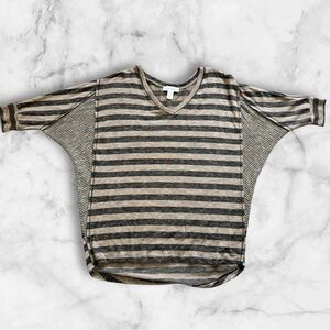 Striped 3/4 Sleeve Tee